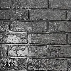 دیوارپوش فومی پشت چسبدار هیوا دکو طرح آجر روستیک مشکی کد 252