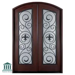 درب لابی تمام چوب شیشه خور کد 30811