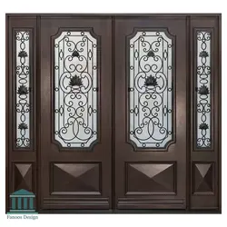 درب لابی تمام چوب شیشه خور کد 30811