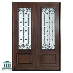 درب لابی تمام چوب شیشه خور کد 30811