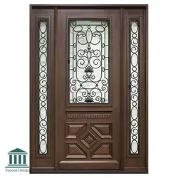 درب لابی تمام چوب شیشه خور کد 30811