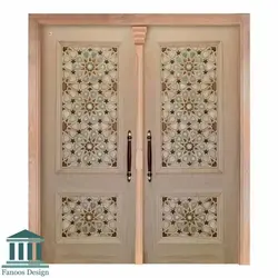درب تمام چوب مسجد گره چینی روکش راش کد 30399