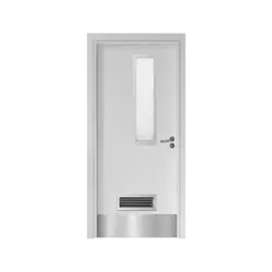 درب بیمارستانی پلی وود استیل خور تک لنگه قاب شیشه ای با دریچه تهویه کد 60009