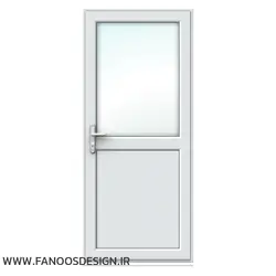 درب یو پی وی سی سرویس بهداشتی شیشه خور کد 20001