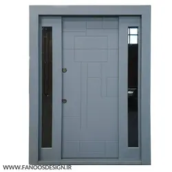 درب ضد سرقت لابی لوکس یک و نیم لنگه روکش گردو شیشه خور کد 6064