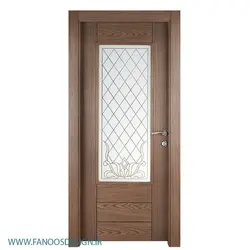 درب چوبی شیشه خور کلاسیک کد 4084
