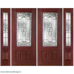 درب لابی چوبی چهار لنگه کد 21129