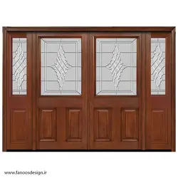 درب لابی تمام چوب چهار لنگه گردویی کد 21032
