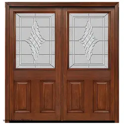 درب لابی تمام چوب دو لنگه گردویی کد 21030