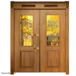 درب لابی شیشه ای چوبی ضد سرقت کد 9020