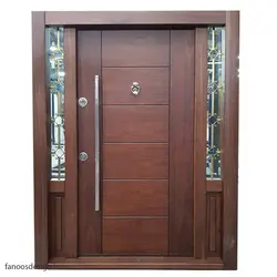 درب لابی چوبی شیشه ای ضد سرقت کد 9017