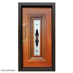 درب ضد سرقت شیشه خور روکش راش مدل ونی گلاس پلاس