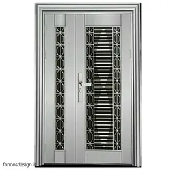 درب استیل ورودی لابی یک و نیم لنگه کد 9008