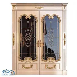 درب چوبی سلطنتی اتاق نشیمن شیشه خور کد MT3111