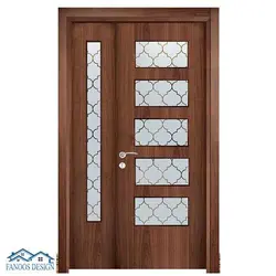 درب چوبی اطاق خواب کلاسیک شیشه خور کد MT3110