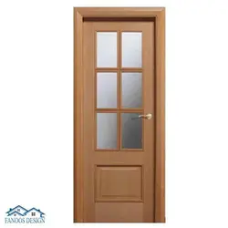 درب چوبی سرویس شیشه خور کد MT3092