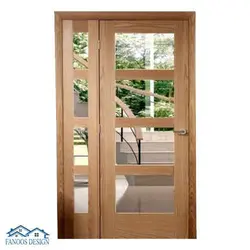 درب چوبی اتاقی شیشه خور کد MT3087