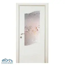 درب چوبی اطاقی شیشه خور کد MT3097