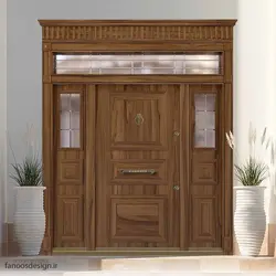 درب لابی چوبی شیشه ای  ضد سرقت کد 6048