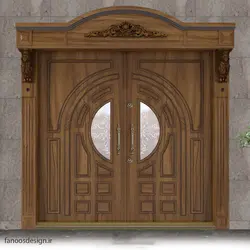 درب ورودی لابی چوبی ضد سرقت کد 6046