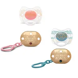 پستانک سر بادامی و گیره پستانک سواوینکس (4 تا 18 ماه)