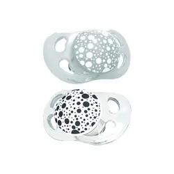 پستانک دوعددی 6+ ماه تویست شیک (سفید - طوسی)