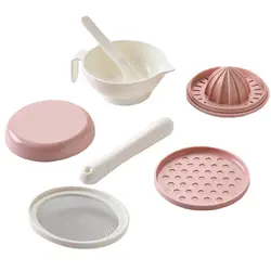 ست غذاساز دستی صورتی 7 تکه رووکو Rovco