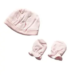 ست کلاه و دستکش نوزاد (صورتی و آبی)