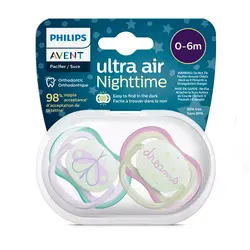 پستانک التراایر شب تاب دوعددی 6-0 ماه فیلیپس اونت