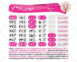 طرح لایه باز تقویم سال 1397