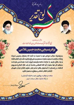 تقدیر نامه بسیجی