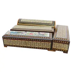 قلمدان لولایی خاتم مدل خاتم تخمه دار