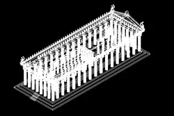 نقشه سه بعدی اتوکدی معبد پارتنون یونان باستان | بیبلیوفایل