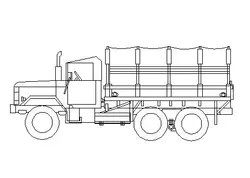 دانلود بلوک اتوکد کامیون از سه نما | آبجکت اتوکد دو بعدی