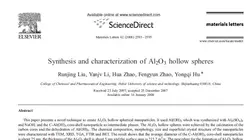 Synthesis and characterization of Al2O3 hollow spheres | بیبلیوفایل