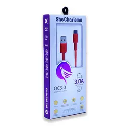 خرید کابل تبدیل USB به لایتنینگ شی کاریزما مدل mehrnam به همراه ضمانت اصالت کالا - تکنوبام