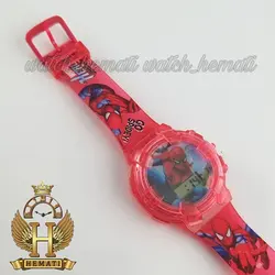 ساعت پسرانه (بچه گانه) مرد عنکبوتی کامپیوتری موزیکال چراغدار ch216 قرمز