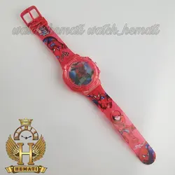 ساعت پسرانه (بچه گانه) مرد عنکبوتی کامپیوتری موزیکال چراغدار ch216 قرمز