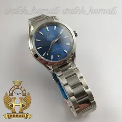 ساعت مچی زنانه امگا اسپیدمستر اتوماتیک Omega Speedmaster aqua terra صفحه سرمه ای