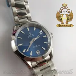 ساعت مچی زنانه امگا اسپیدمستر اتوماتیک Omega Speedmaster aqua terra صفحه سرمه ای