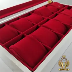 جعبه ساعت لوکس کلکسیونی چوبی 12تایی رنگ سفید box12105