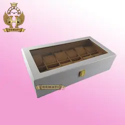 جعبه ساعت لوکس کلکسیونی چوبی 12تایی رنگ سفید box12106
