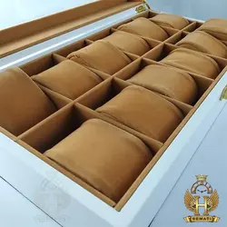 جعبه ساعت لوکس کلکسیونی چوبی 12تایی رنگ سفید box12106
