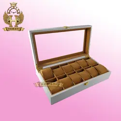 جعبه ساعت لوکس کلکسیونی چوبی 12تایی رنگ سفید box12106