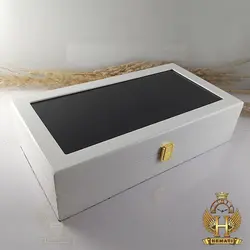 جعبه ساعت لوکس کلکسیونی چوبی 12تایی رنگ سفید box12107