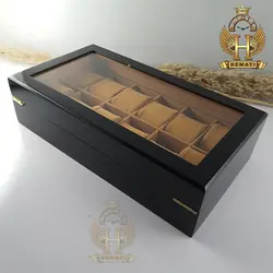 جعبه ساعت لوکس کلکسیونی چوبی 12تایی رنگ مشکی box12119