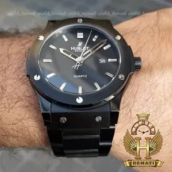 ساعت ست زنانه و مردانه هابلوت Hublot HUS201 تک موتوره (بند فلزی مشکی)