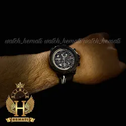 ساعت مردانه نیوی فورس Naviforce NF9110M بند چرم (مشکی-سفید)