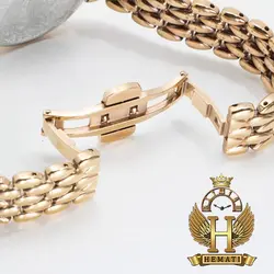 ساعت مچی زنانه امگا دویل OMEGA DE VILLE رزگلد (دورقاب نگین دار)