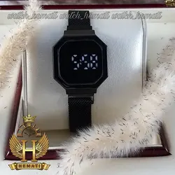 ساعت ال ای دی زنانه led302 (بند مگنتی) مشکی